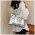 Women Glossy Double Buckle Tote Bag